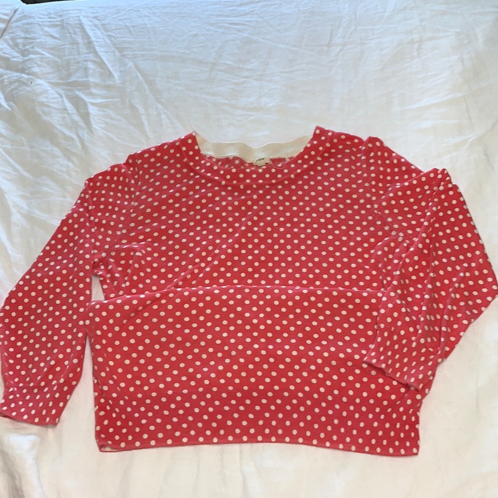 Jcrew pink polkadot sweater